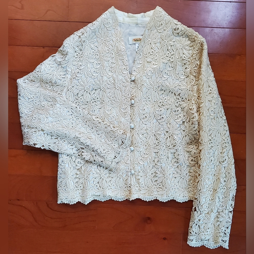 Talbots Lacey Button Down Jacket Size 8